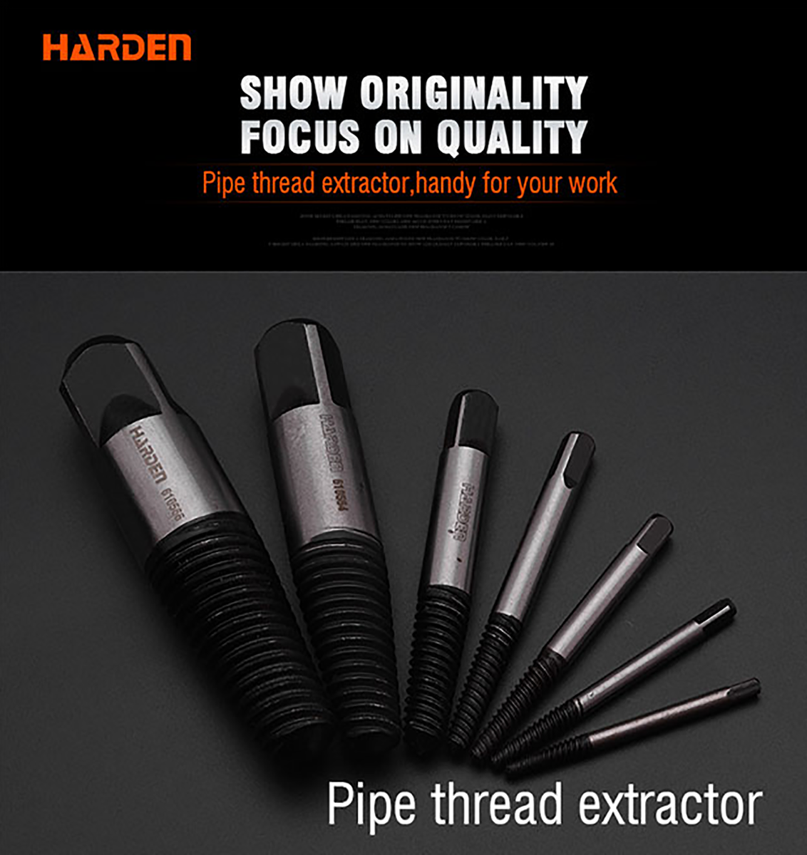 DN15 / M25 M35, DN20 / M35 M50 Pipe Thread Extractor Harden Tools