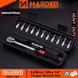 5-25N.m 13Pcs 1/4" Torque Wrench Set