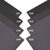 10Pcs 230X280mm Include each 2pcs #80, #120, #240, #400, #800 Abrasive Sanding Paper