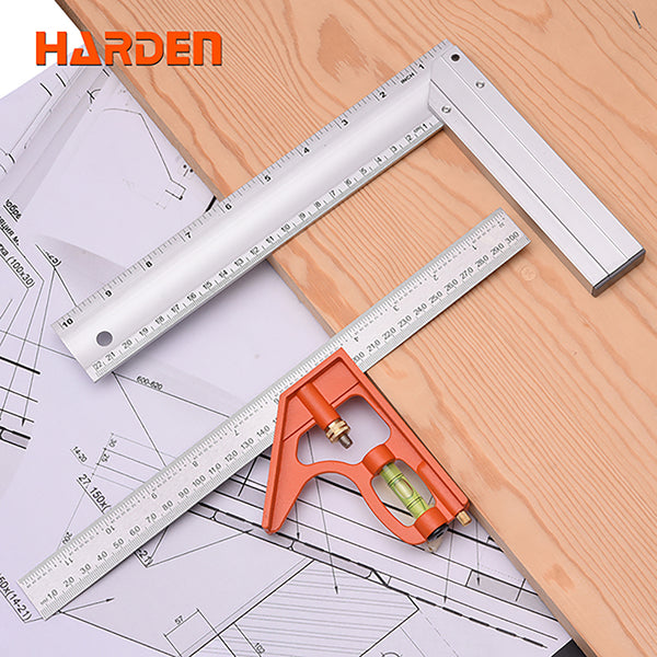 Double Ruler Traith 2Ppcs Combination & Try Square Ruler Set – Harden Tools Philippines