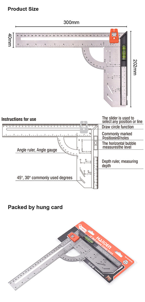 12” Multi-purpose Triangle Square – Harden Tools Philippines