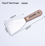 25mm - 125mm Steel Scraper wooden handle