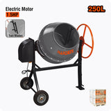 250L Electric Concrete Mixer with 1.5HP Motor and Two Blades