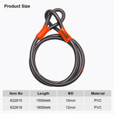 1500, 1800 x 10, 12mm Double Loop Security Cable