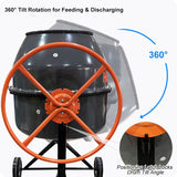 250L Electric Concrete Mixer with 1.5HP Motor and Two Blades