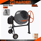 250L Electric Concrete Mixer with 1.5HP Motor and Two Blades