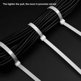 100Pcs 2.5 - 9 x 100mm - 1200mm White Cable Ties
