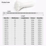 100Pcs 2.5 - 9 x 100mm - 1200mm White Cable Ties