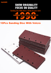 10Pcs 93 X 185mm X 40#, 60#, 80#, 120# Sanding Disc With Velcro