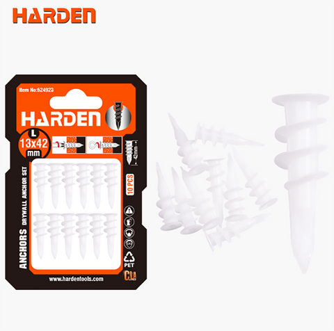 10Pcs 13x42mm Drywall Anchor Set