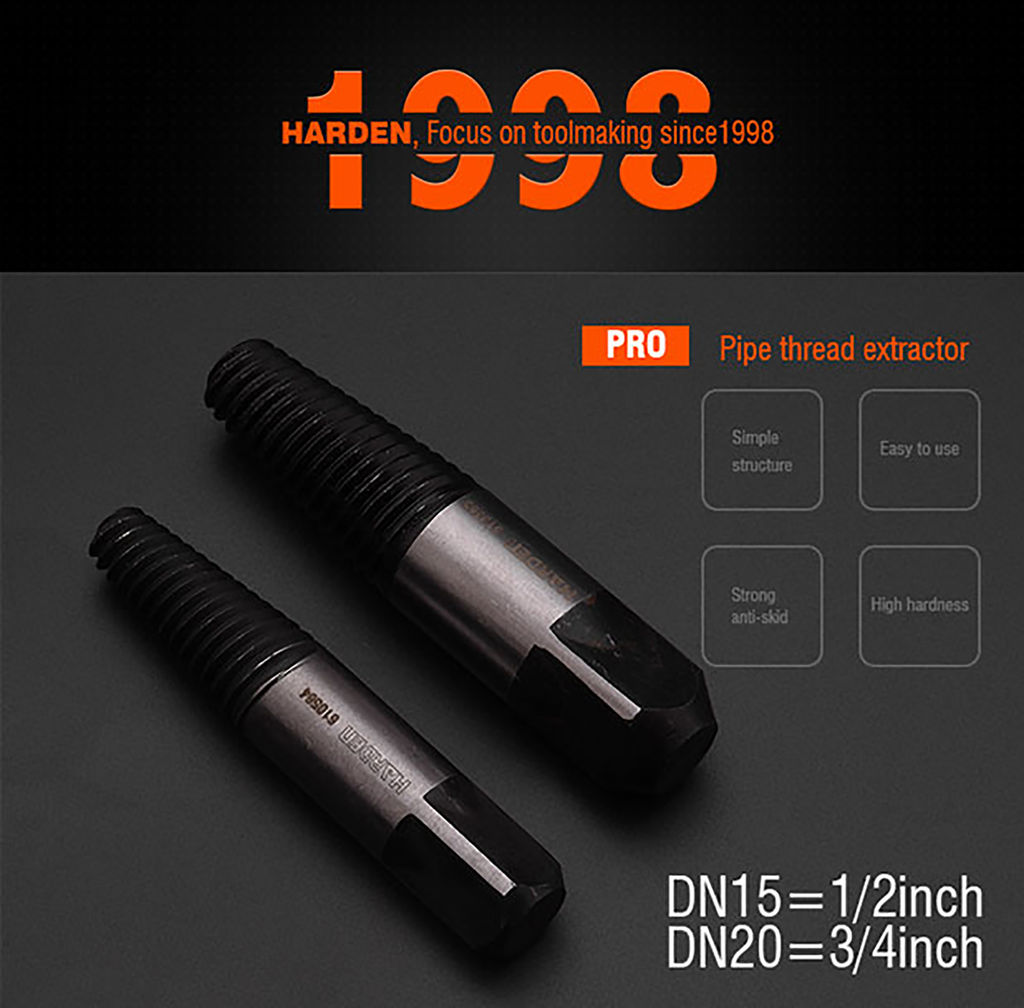 DN15 / M25 - M35, DN20 / M35 - M50 Pipe Thread Extractor – Harden Tools ...