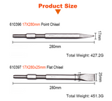 17X280mm Hex Point & Flat Chisel