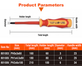 PH0*60, PH1*80, PH2*100 Insulated Phillips Screwdriver