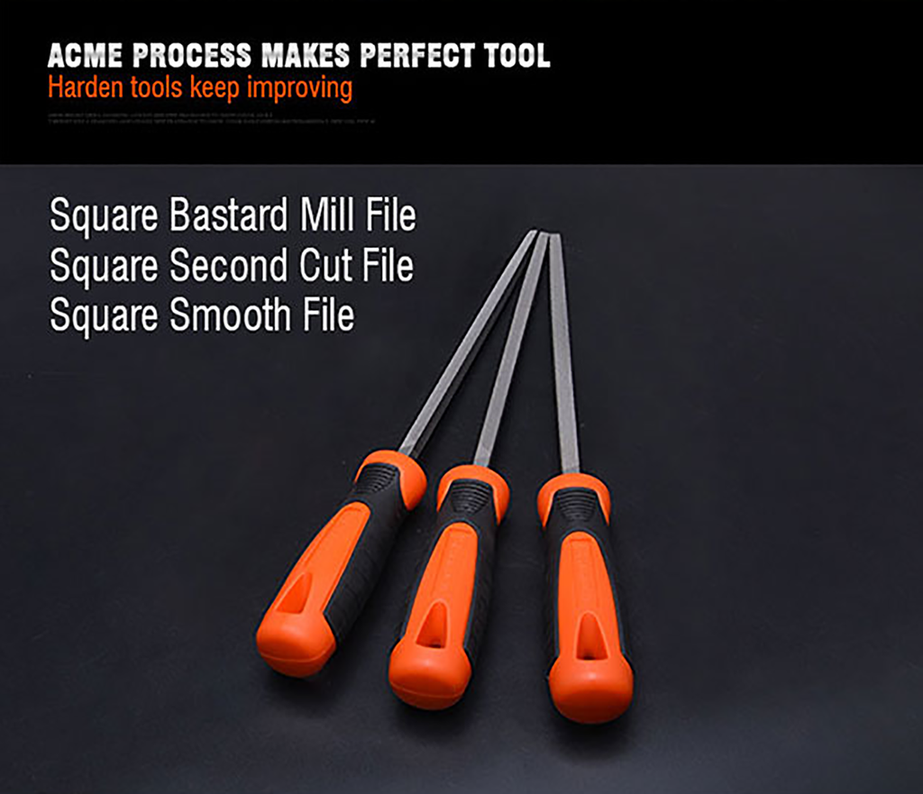 6", 8", 10", 12" Square Second Cut File With Soft Handle – Harden Tools ...