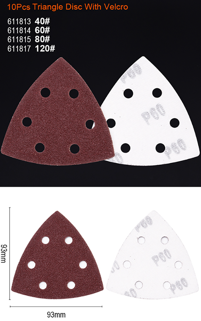 Triangle Disc 10Pcs Triangle Disc Sanding With Velcro – Harden Tools Philippines