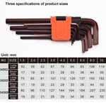 9Pcs Medium Hex Key Wrench