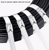 100Pcs Heavy Duty Stainless Steel Cable Ties