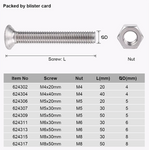 M4,M5,M6,M8 Countersunk Head Flat Bolt Nut Set