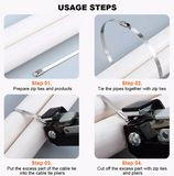 100Pcs Heavy Duty Stainless Steel Cable Ties