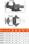 3" -8" Table Bench Vice for Workbench 360 ° rotating base