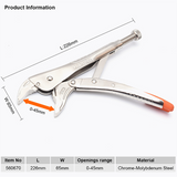 10" Curved, Straight Jaw Lock-Grip Plier