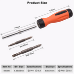 6 IN 1 Screwdriver 2Pcs two-way
