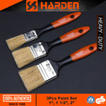 Harden 620108 3 Pcs Paint Set 1", 1 1/2", 2" Classic High Quality Painting Brushes Paint Brush Set with Plastic Handle