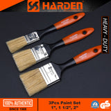 Harden 620108 3 Pcs Paint Set 1", 1 1/2", 2" Classic High Quality Painting Brushes Paint Brush Set with Plastic Handle