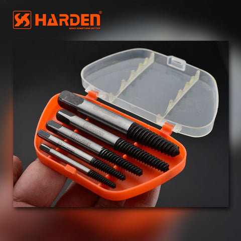 Harden 610555 5 Pcs Coarse Thread Screw Extractor Set (PROFESSIONAL) 5PCS Cr-Mo Steel Coarse Thread Screw Extractor Kit Set