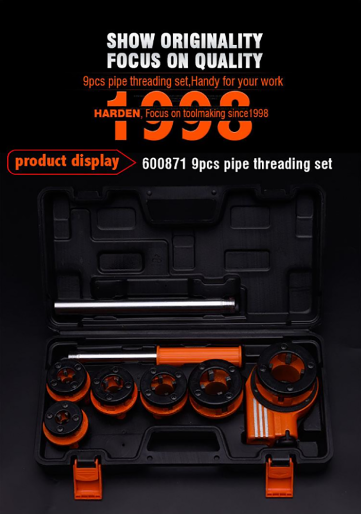 9Pcs Pipes Threading Set – Harden Tools Philippines