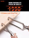 Fixed, Flexible Jaw 11" C Clamp Lock Grip Plier