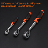 Quick Release Ratchet Wrench 1/4", 3/8", 1/2"