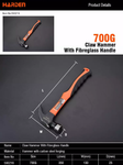 0.56kg/20OZ Claw Hammer with Fiberglass Handle