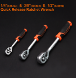 1/4", 3/8", 1/2" Quick release Ratchet Wrench