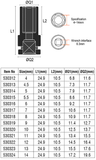 4mm ~ 14mm 1/4" Hexagon Socket