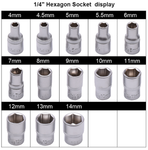 4mm ~ 14mm 1/4" Hexagon Socket