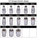 4mm ~ 14mm 1/4" Hexagon Socket