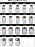 6mm ~ 24mm 3/8" Hexagon Socket